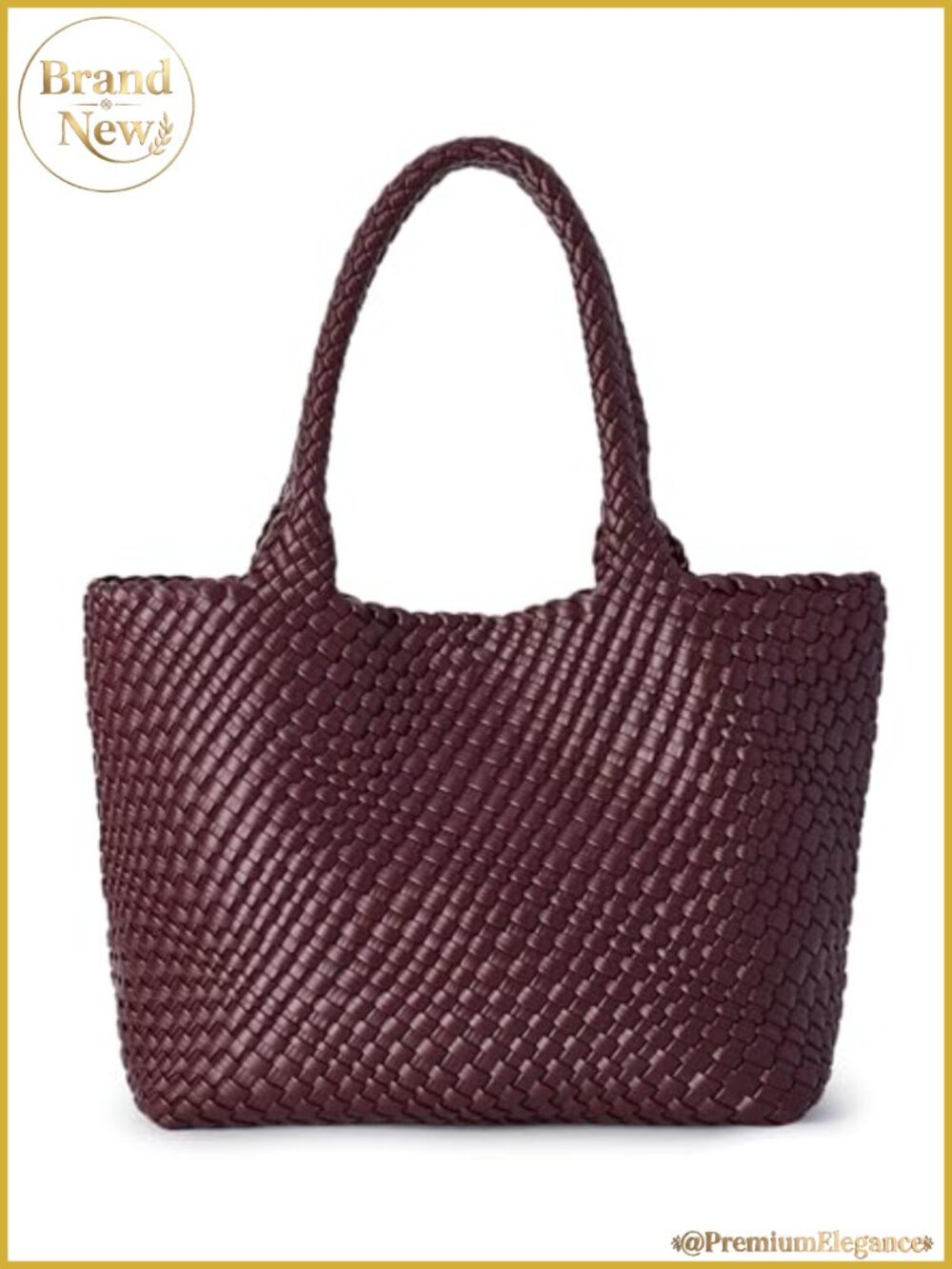 Woven Tote Bag for Women Soft Vegan Leather Large Shoulder Bag